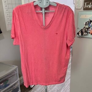 BOZ Peru Surfing Men's Pink V-Neck Short Sleeve Tee